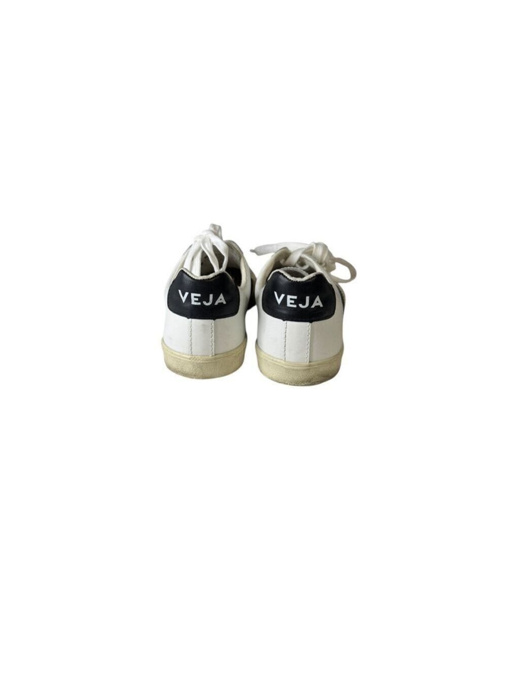 Women's Veja White Black Esplar Leather Sneakers Size 6 - Picture 8 of 8